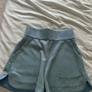 AKIRA High Waist Blue Sparkle Shorts